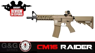 CM16: M4 G&G RAIDER CM16 DST Airsoft Review en Español HD ( Test Shot )