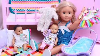 Play Dolls compilation of family morning routines with twins!