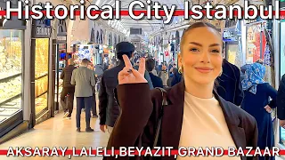 Istanbul Walking Tour: Aksaray to Beyazit and the Grand Bazaar Laleli Fake market |4k Ultra HD