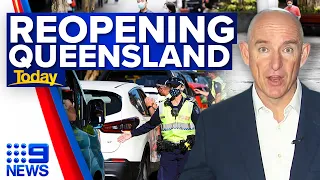 Calls for Queensland roadmap out of COVID-19, state trials home quarantine | 9 News Australia