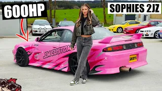 CAR GIRL SOPHIE'S PINK 2JZ S14 SILVIA RIPS THE STREETS