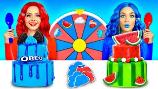 Desafio Alimentar: Vermelho VS Azul | Decorar Bolo Com Apenas 1 Cor por RATATA BRILLIANT