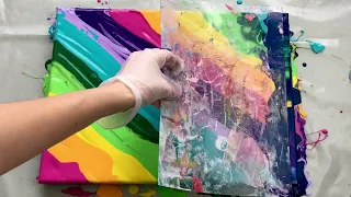 #149 BUBBLE BATH ACRYLIC POUR PAINTING #fluidart #rainbow #art #painting #bubbles