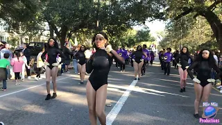 Jeanerette Senior High "Purple Marching Machine" Band | Bayou Mardi Gras Parade 2024 |New Iberia, LA