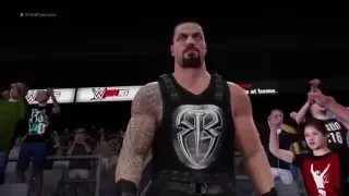 WWE 2K16 Roman Reigns vs Dean Ambrose vs Brock Lesner Triple threat match Fastlane