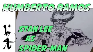Humberto Ramos drawing Stan Lee as Spider Man
