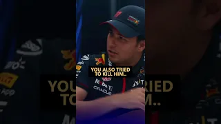 Max & Checo laugh about Ocon's tweet 🤣 #f1 #formula1