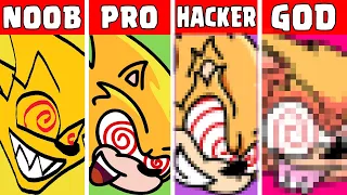 Redrawing Friday Night Funkin Icon Fleetway Sonic | NOOB vs PRO vs HACKER vs GOD