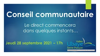 Conseil communautaire du 28 septembre 2021