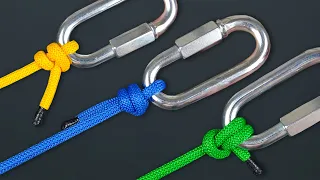 TOP 3 knot how to tie a carabiner | STRONG knots to help you | Tightening bushcraft knots