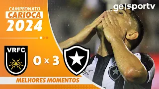 VOLTA REDONDA 0 X 3 BOTAFOGO | MELHORES MOMENTOS | CAMPEONATO CARIOCA 2024 | ge.globo