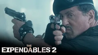 The Expendables Confront Vilain at the Airport w/ Big Guns & Explosions | The Expendables 2