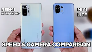 Redmi Note 10 Pro vs Mi 11 Lite SPEED TEST & CAMERA Comparison | Zeibiz