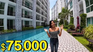 $75,000(2.6M THB) Longest Swimming Pool Pattaya Condo | Thailand House Tour
