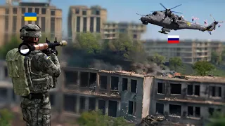 Footage of Russian Ka-52P Attack Helicopter Being Hit by Ukranian Anti-Air Gun | Avdiivka