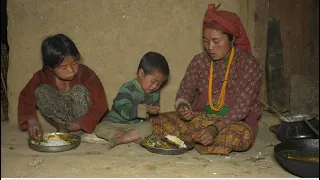 Nepali village || Cooking sukuti and parsley vegetables in the village