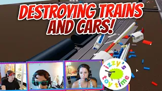 Cars and Trains for Kids! DESTROYING VEHICLES IN ROBLOX!