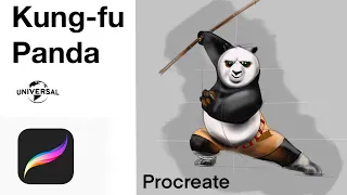 Procreate | Kung-fu panda | digital-art | time lapse | universal | drawings