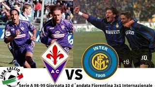 Serie A 1998 99  Giornata 10 d´andata Fiorentina 3x1 Internazionale