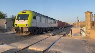 Circulación de Trenes mercantes excepcionales línea Ciudad Real-Badajoz, agosto 2021   SD 480p