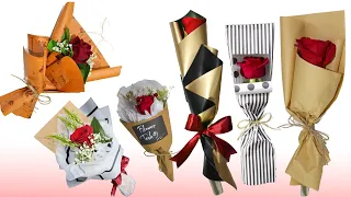 10 Type of Single Rose Wrapping | How To Wrap a Single Rose | Single Rose Wrapping | Flower Wrapping