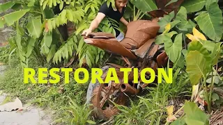 try to Full restoration a very old abandoned super sports motorcycle and Restore abandoned superbike