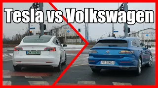 Tesla Autopilot FSD vs VW Travel Assist - test - Ania i Marek Jadą