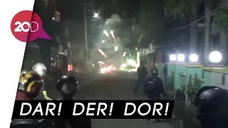 Polisi di Makassar Diserang Petasan dan Dipanah Saat Bubarkan Tawuran!