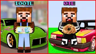 100TL İLE BİR GÜN GEÇİRMEK! 😱 - Minecraft