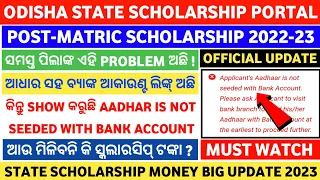 ⛔Big Problem ! | State Scholarship 2022-23 | Aadhar Is Not Seeded With Bank Problem & How to Solve ?