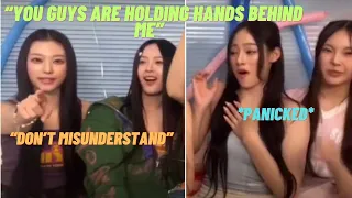 Hanni’s dramatic reaction to Haerin & Minji holding hands