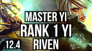 MASTER YI vs RIVEN (MID) (DEFEAT) | Rank 1 Yi, 6 solo kills, 400+ games | BR Challenger | 12.4