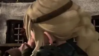 Astrid and Hiccup kiss