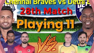 The Chennai Braves vs Delhi Bulls  Playing 11 T10 , T10 League 2021-22 , (CB) vs (DB)