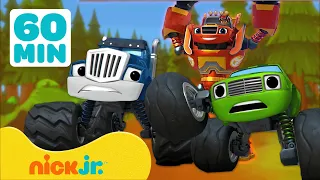 Blaze and the Monster Machines | Crusher & Pickle Vs. Maratona do Blaze! | 1 Hora | Nick Jr.