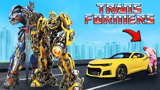 ROBANDO COCHES de los TRANSFORMERS en GTA 5