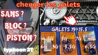 💥TUTO💥N⁸⁰💥COMMENT CHANGER LES GALETS ET REMPLACER LA COURROIE DE TRANSMISSION SCOOTER TYPHOON 2T