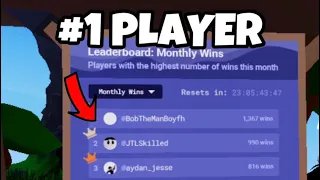 I GOT RANK 1 ON THE MONTHLY WINS LEADERBOARD!!!!?? (ROBLOX BEDWARS)