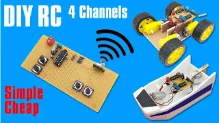 How To Make Long Distance RC Transmitter For RC Car, Boat, Plane. DIY 4 Ch Remote Controller