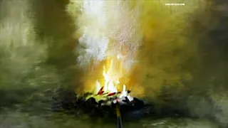 Dancing Flames: Illuminate Your Canvas with the Campfire Oval Brush Technique!