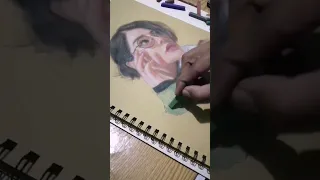 drawing a portrait with soft pastel.. ❤️