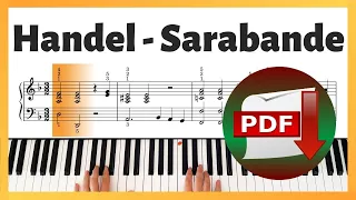 Handel - Sarabende in D minor (for Piano) | Piano Tutorial | Piano Notes