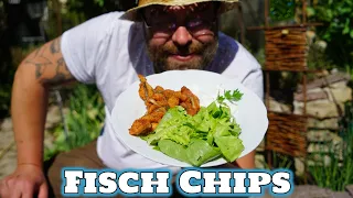 Forellen Angeln und zu Fisch Chips verarbeiten