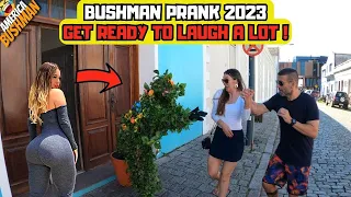 BUSHMAN PRANK 2023👻 SCARE AND INSANE SCREAMS😂 WOMEN CHALLENGING FEAR AND EXPLODING WITH LAUGHTER!