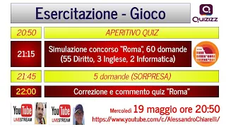 Simulazione di concorso "Roma" (60 domande) - QUIZIZZ (19/5/2021)