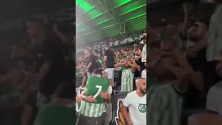 Maccabi Haifa fans after they scored against PSG