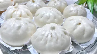 Kinh nghiệm làm BÁNH BAO Trắng Bông Xốp thành công ngay lần đầu- Steamed Pork Bun