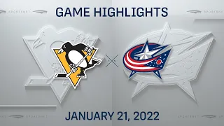 NHL Highlights | Penguins vs. Blue Jackets - Jan 21, 2022