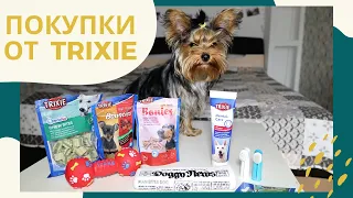 Распаковка товаров от TRIXIE, обзор покупок для йоркширского терьера (лакомства, игрушки, адресник)