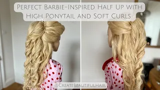 The Perfect Barbie-Inspired Bridal Hairstyle - Barbie's Half Up High Ponytail with Soft Waves!
